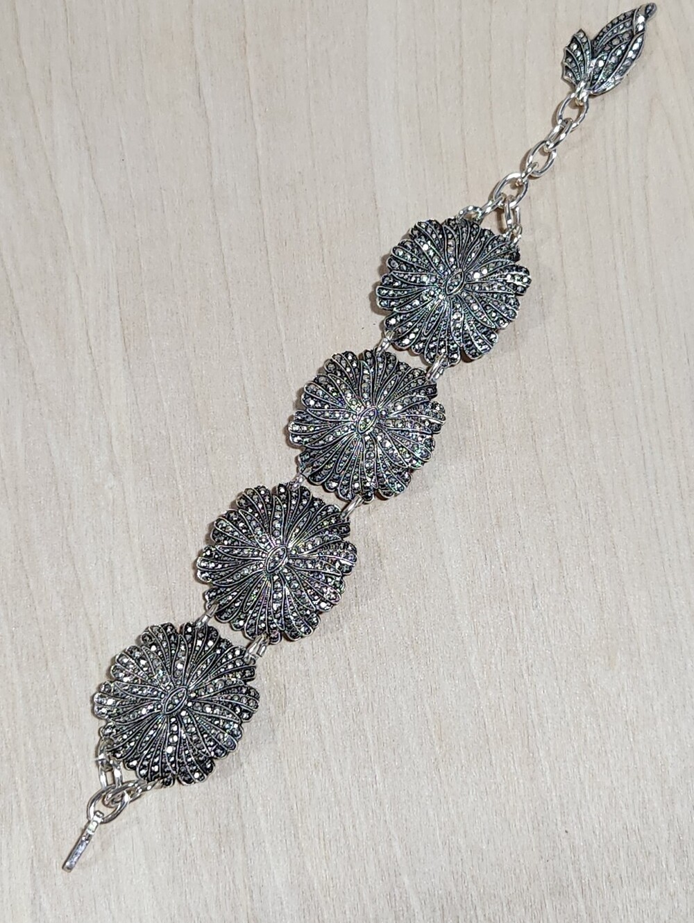 Vintage West Germany Aluminum Floral Bracelet VTG W Germany German Jewelry